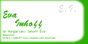 eva imhoff business card